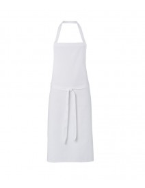 Alexandra NU691 White Bib Apron with Front Pocket - White Clearance