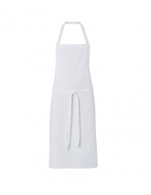 Alexandra NU691 White Bib Apron with Front Pocket - White Clothing