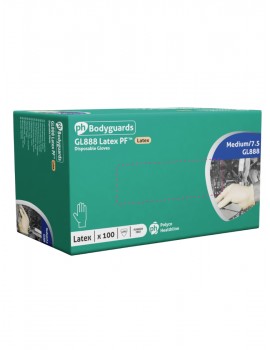 Case of 1000 Polyco GL888 Latex gloves 
