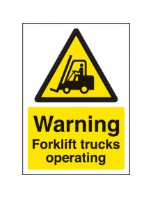 A4 Warning forklift trucks operating – rigid plastic Site Products