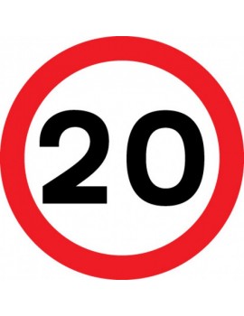 20mph sign in rigid plastic 400 x 400mm Site Products