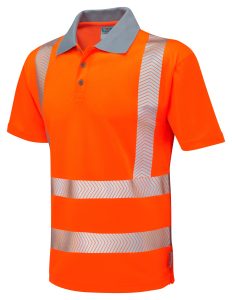 Leo Woolacombe Coolviz-PLUS Orange Polo Shirt P03-O