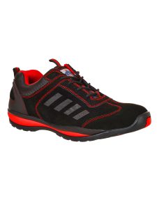 Portwest Lusum FW34 Safety Trainer - Black and Red