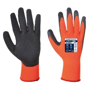Portwest A140 - Thermal Grip Glove - Latex - Orange, Pack 12