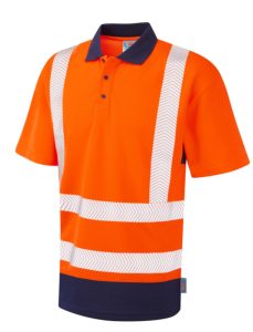 Leo P11 Mortehoe Orange/Navy Polo Shirt