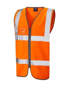 Leo Rumsam waistcoat zip front & ID pocket orange W02-O