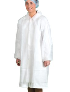 D118 Disposable White Visitors Coat - Case of 200