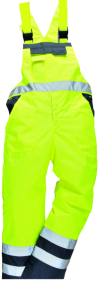 Portwest Lined Contrast Bib & Brace S489 - Yellow/Navy