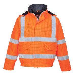 S773 Bizflame Rain Hi-Vis Antistatic FR Bomber Jacket Orange
