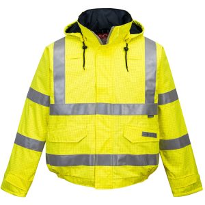S773 Bizflame Rain Hi-Vis Antistatic FR Bomber Jacket Yellow