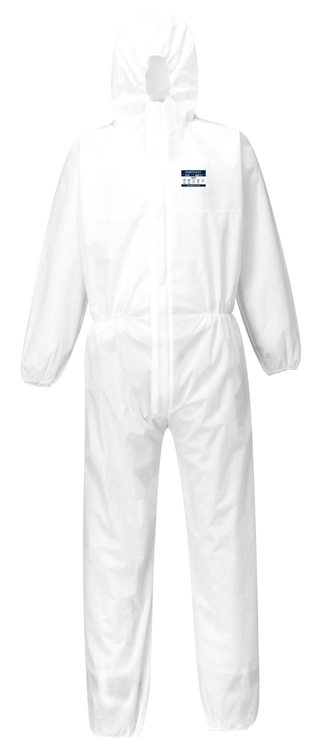 Case of 50 Portwest ST30 disposable coveralls – White