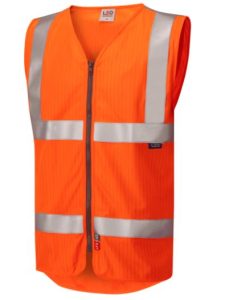 JACOBSTOWE W25-O Orange Leo EcoViz Zip Waistcoat