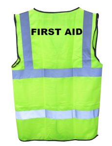Hi-Vis Yellow Waistcoat with "First Aid"