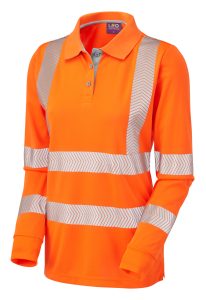 Leo PL08-O Pollyfield Ladies Long Sleeved Polo - Orange