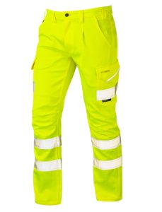 Leo Kingford EcoViz Stretch Cargo Trouser Yellow - CT04-Y- Regular leg