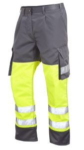 Leo Bideford Yellow/Grey Polycotton Cargo Trousers - CT01-Y/GY- Regular Leg