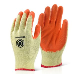 Orange Latex Palm Coated Handler Gloves Pair