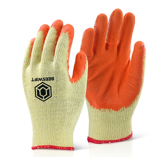 Orange Latex Palm Coated Handler Gloves Pair